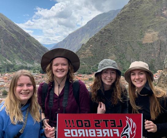 Students in Peru for a J-Term study tour.